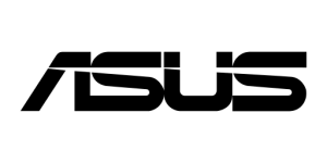 Logo de l'entreprise Asus en noir et blanc pour page d'accueil