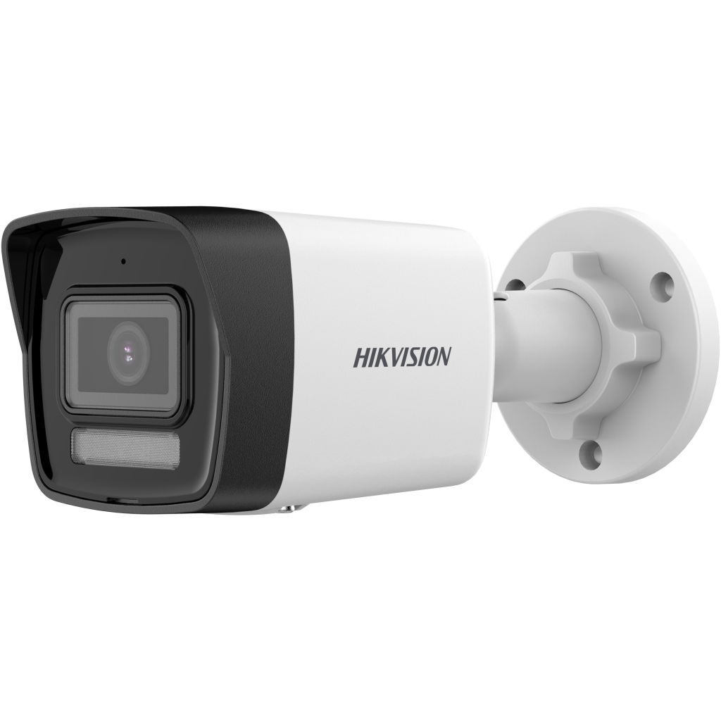 Mini caméra bullet Hikvision pour surveillance discrète de façade.