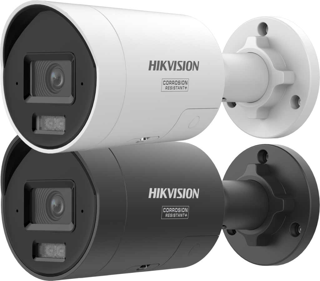 Comparatif de caméras bullet Hikvision disponibles en noir et blanc.